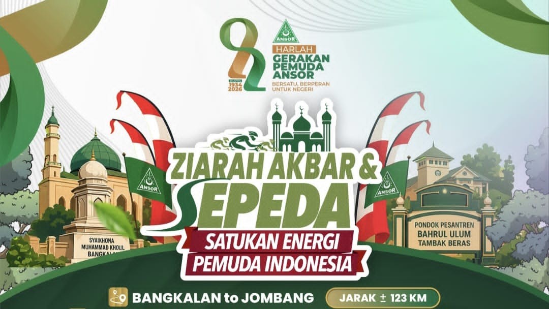 Gowes 123 Km dari Bangkalan ke Jombang, Gerakan Pemuda Ansor Rawat Jejak Ulama di Harlah ke-92